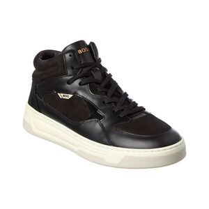 Hugo Boss Baltimore Leather High-Top Sneaker, Black
